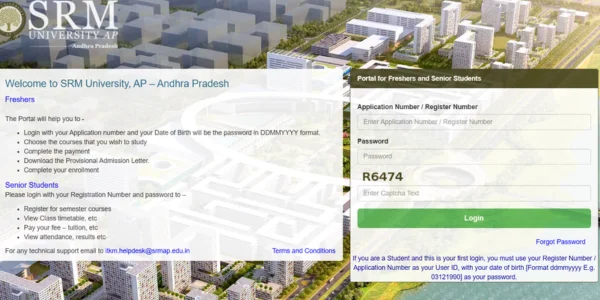 SRM University-AP Student Login