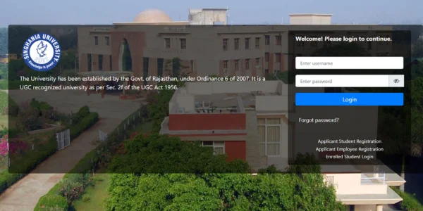 Singhania University Student Login