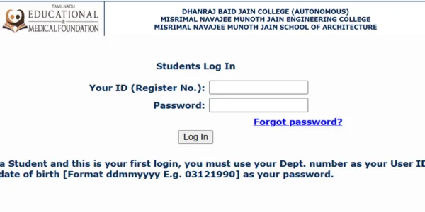 DB Jain Student Login